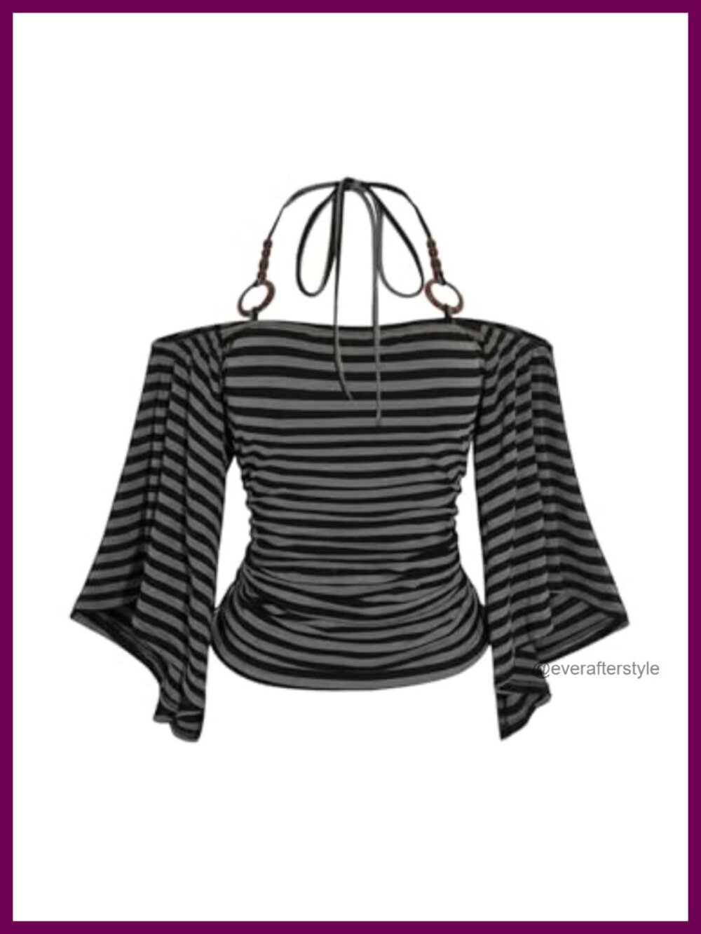 Plus Size Off Shoulder Striped Ruched Half Sleeve T-Shirt